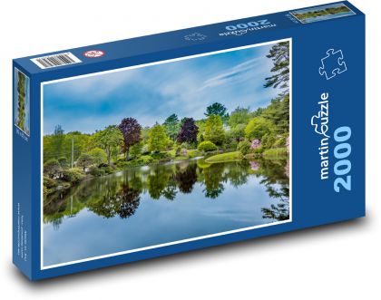 Rybník - krajina zahrada - Puzzle 2000 dílků, rozměr 90x60 cm