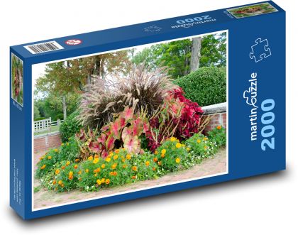Záhrada - kvety, flóra - Puzzle 2000 dielikov, rozmer 90x60 cm 