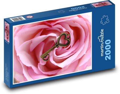 Kľúč - srdce, milovať - Puzzle 2000 dielikov, rozmer 90x60 cm 