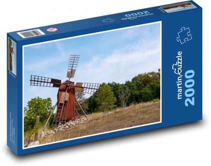 Veterný mlyn - príroda, les - Puzzle 2000 dielikov, rozmer 90x60 cm 