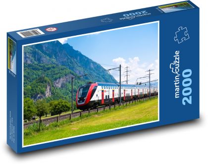 Švýcarské federální dráhy - vlak - Puzzle 2000 dílků, rozměr 90x60 cm