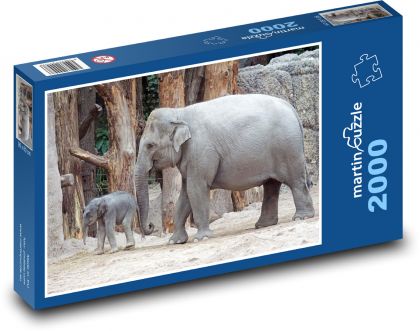 Slon - mládě, slůně - Puzzle 2000 dílků, rozměr 90x60 cm