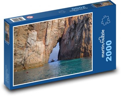 Korzika - útes, zátoka - Puzzle 2000 dielikov, rozmer 90x60 cm 