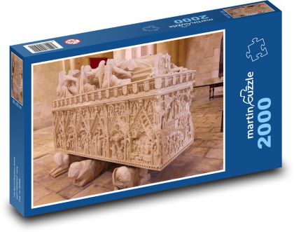 Portugalsko - kláštor Alcobaça, hrobka - Puzzle 2000 dielikov, rozmer 90x60 cm 