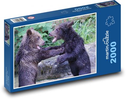 Medveď hnedý - mláďatá, hra - Puzzle 2000 dielikov, rozmer 90x60 cm 