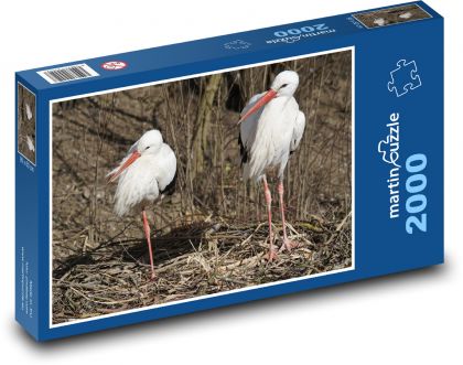 Bociany - vtáky, príroda - Puzzle 2000 dielikov, rozmer 90x60 cm 