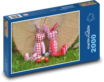 Easter - teddy bears, plush - Puzzle 2000 pieces, size 90x60 cm 