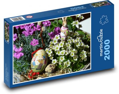Veľká noc - vajcia, dekorácie - Puzzle 2000 dielikov, rozmer 90x60 cm 