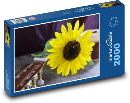 Słonecznik - kwiat, lato - Puzzle 2000 elementów, rozmiar 90x60 cm