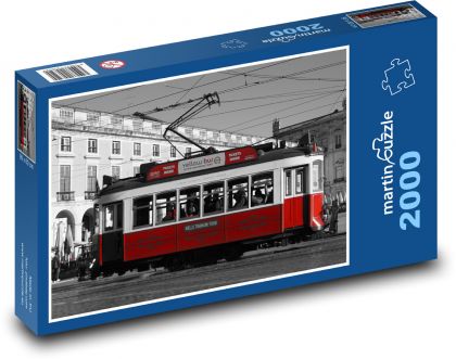 Električka - Lisabon, koľajnice - Puzzle 2000 dielikov, rozmer 90x60 cm 