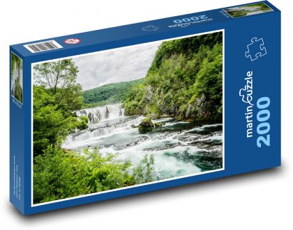 Vodopád - řeka, příroda - Puzzle 2000 dílků, rozměr 90x60 cm