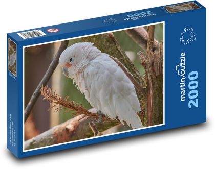 Kakadu - pták, papoušek - Puzzle 2000 dílků, rozměr 90x60 cm