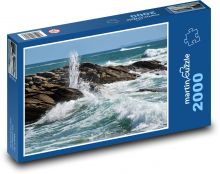 Moře - vlny, skály Puzzle 2000 - 90x60 cm