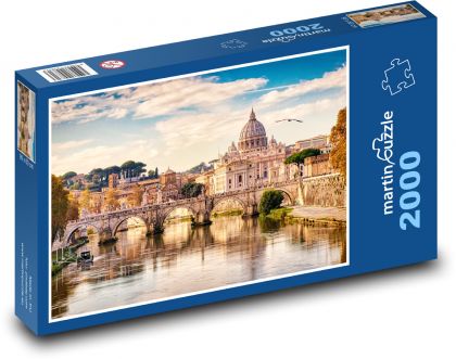 Vatikán - Katedrála, řeka - Puzzle 2000 dílků, rozměr 90x60 cm