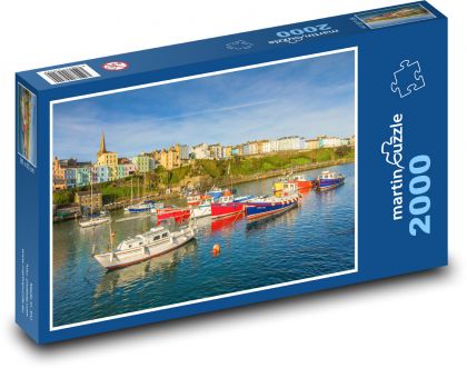 Přístav - pobřeží, lodě - Puzzle 2000 dílků, rozměr 90x60 cm