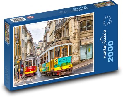 Portugalsko - Lisabon, tramvaje - Puzzle 2000 dílků, rozměr 90x60 cm