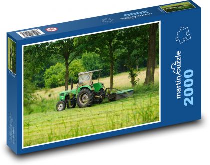 Traktor - trawa, rolnictwo - Puzzle 2000 elementów, rozmiar 90x60 cm