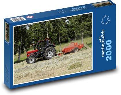 Traktor - sečení, seno - Puzzle 2000 dílků, rozměr 90x60 cm