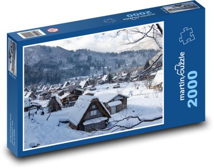 Japonsko - tradičná dedina - Puzzle 2000 dielikov, rozmer 90x60 cm 