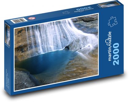 Vodopády - řeka, skály - Puzzle 2000 dílků, rozměr 90x60 cm