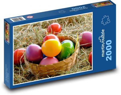 Velikonoční vajíčka - vejce, dekorace  - Puzzle 2000 dílků, rozměr 90x60 cm