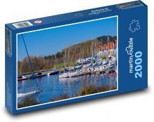 Lodě - jezero, plavba lodí Puzzle 2000 - 90x60 cm