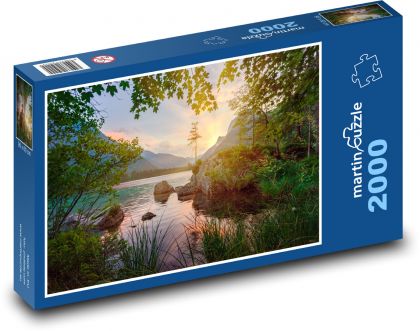Príroda - jazero, lesy - Puzzle 2000 dielikov, rozmer 90x60 cm 