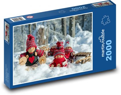 Holzfiguren - Winter, Dekoration - Puzzle - 2000 Teile