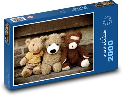 Plyšový medvídek - hračka, přátelé - Puzzle 2000 dílků, rozměr 90x60 cm
