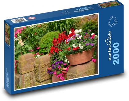 Summer flowers - balcony flowers, garden - Puzzle 2000 pieces, size 90x60 cm 