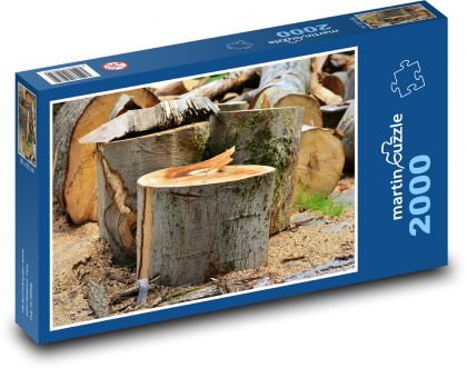 Kmen stromu - pařez, dřevo - Puzzle 2000 dílků, rozměr 90x60 cm