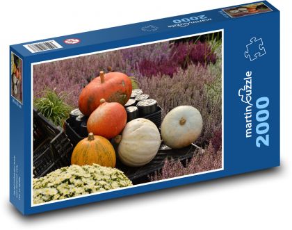 Tekvica - jesenné rastliny, záhrada - Puzzle 2000 dielikov, rozmer 90x60 cm 