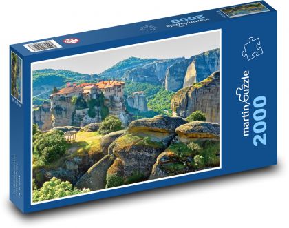 Klášter - kopce, skály - Puzzle 2000 dílků, rozměr 90x60 cm
