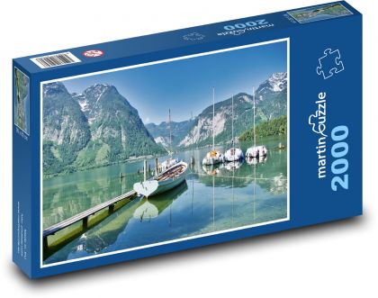 Boats - mountains, lake - Puzzle 2000 pieces, size 90x60 cm 