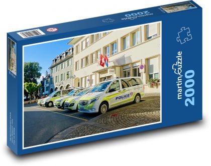 Posterunek policji - samochód, policja - Puzzle 2000 elementów, rozmiar 90x60 cm