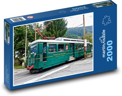 Tramvaj - vlak, lokomotiva - Puzzle 2000 dílků, rozměr 90x60 cm