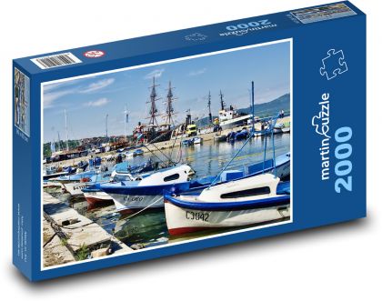 Lode - prístav, rybolov - Puzzle 2000 dielikov, rozmer 90x60 cm 