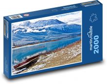 Jezioro - śnieg, góry Puzzle 2000 elementów - 90x60 cm
