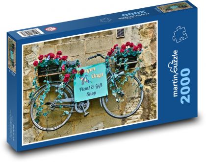 Bicycle - flowers, decoration - Puzzle 2000 pieces, size 90x60 cm 