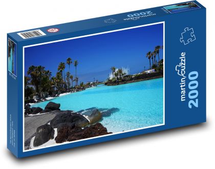 Plavecký bazén - koupat se, voda - Puzzle 2000 dílků, rozměr 90x60 cm