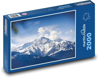 Góry - śnieg, krajobraz - Puzzle 2000 elementów, rozmiar 90x60 cm