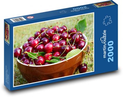 Czerwone wiśnie - owoce, zbiory - Puzzle 2000 elementów, rozmiar 90x60 cm