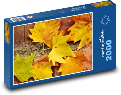 Javorové listy - jeseň, príroda - Puzzle 2000 dielikov, rozmer 90x60 cm 