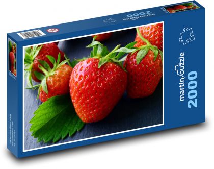 Jahody - červené ovoce, čerstvé - Puzzle 2000 dílků, rozměr 90x60 cm