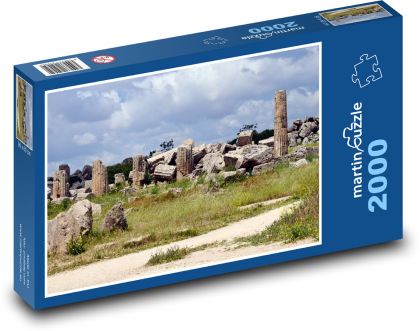 Zrúcanina - chrám, stĺpy - Puzzle 2000 dielikov, rozmer 90x60 cm 