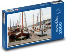 Lodě - plachetnice, přístav Puzzle 2000 dílků - 90 x 60 cm