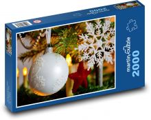 Bombki choinkowe - dekoracja, płatek śniegu Puzzle 2000 elementów - 90x60 cm