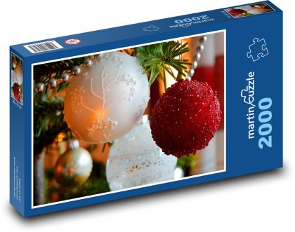 Vánoční ozdoby - dekorace, vánoce - Puzzle 2000 dílků, rozměr 90x60 cm