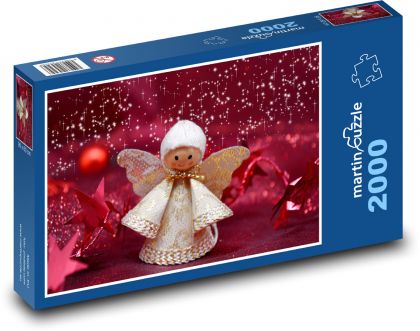 Vánoční anděl - hvězdy, vánoce - Puzzle 2000 dílků, rozměr 90x60 cm