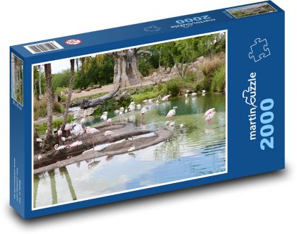 Přírodní rezervace - Plameňáci - Puzzle 2000 dílků, rozměr 90x60 cm
